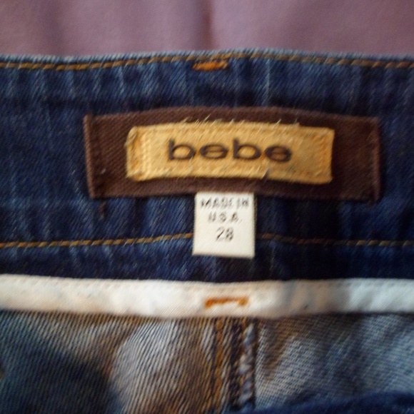Bebe Dark Denim Mini Skirt 28in Waist - Picture 2 of 5
